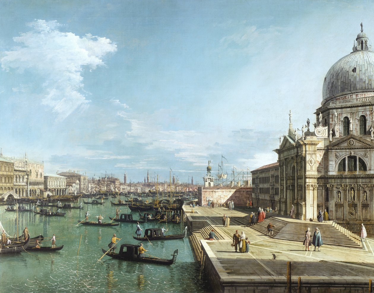 Vchod do Canal Grande a kostel Santa Maria della Salute, Benátky od Giovanni Antonio Canal
