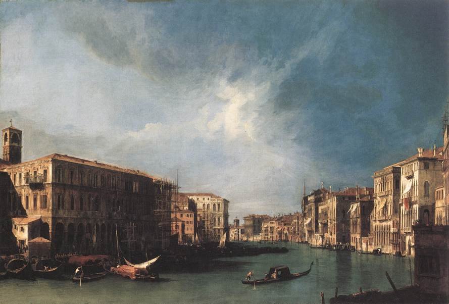 Kanál Grand Rialto směrem na sever od Giovanni Antonio Canal