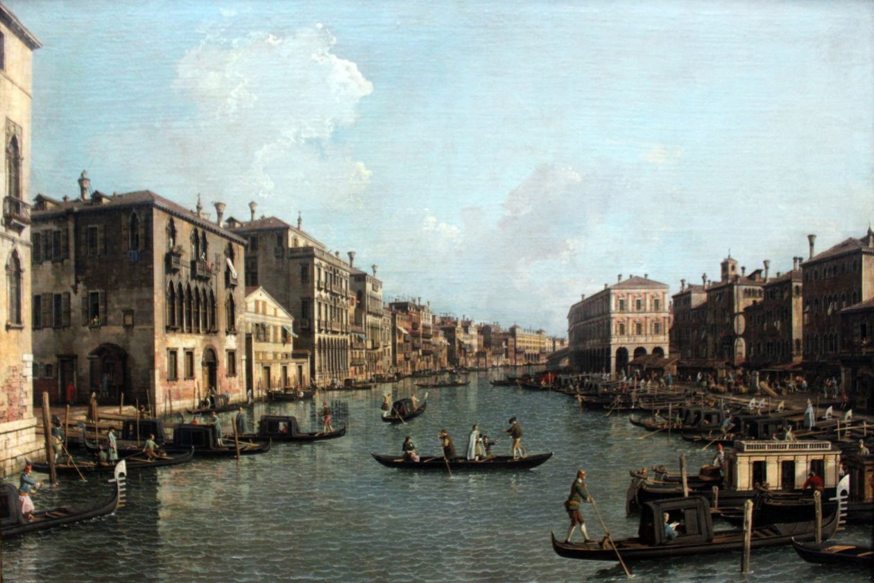 Grand Canal s výhledem na jihovýchod od mostu Rialto od Giovanni Antonio Canal