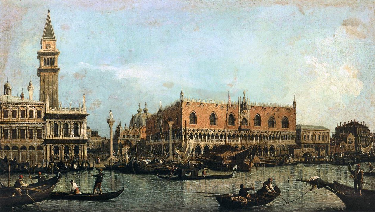 Molo, vidět z Bacino di San Marco od Giovanni Antonio Canal