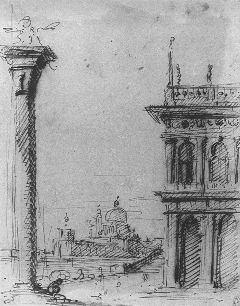 Piazzetta při pohledu na S. Maria della Salute od Giovanni Antonio Canal