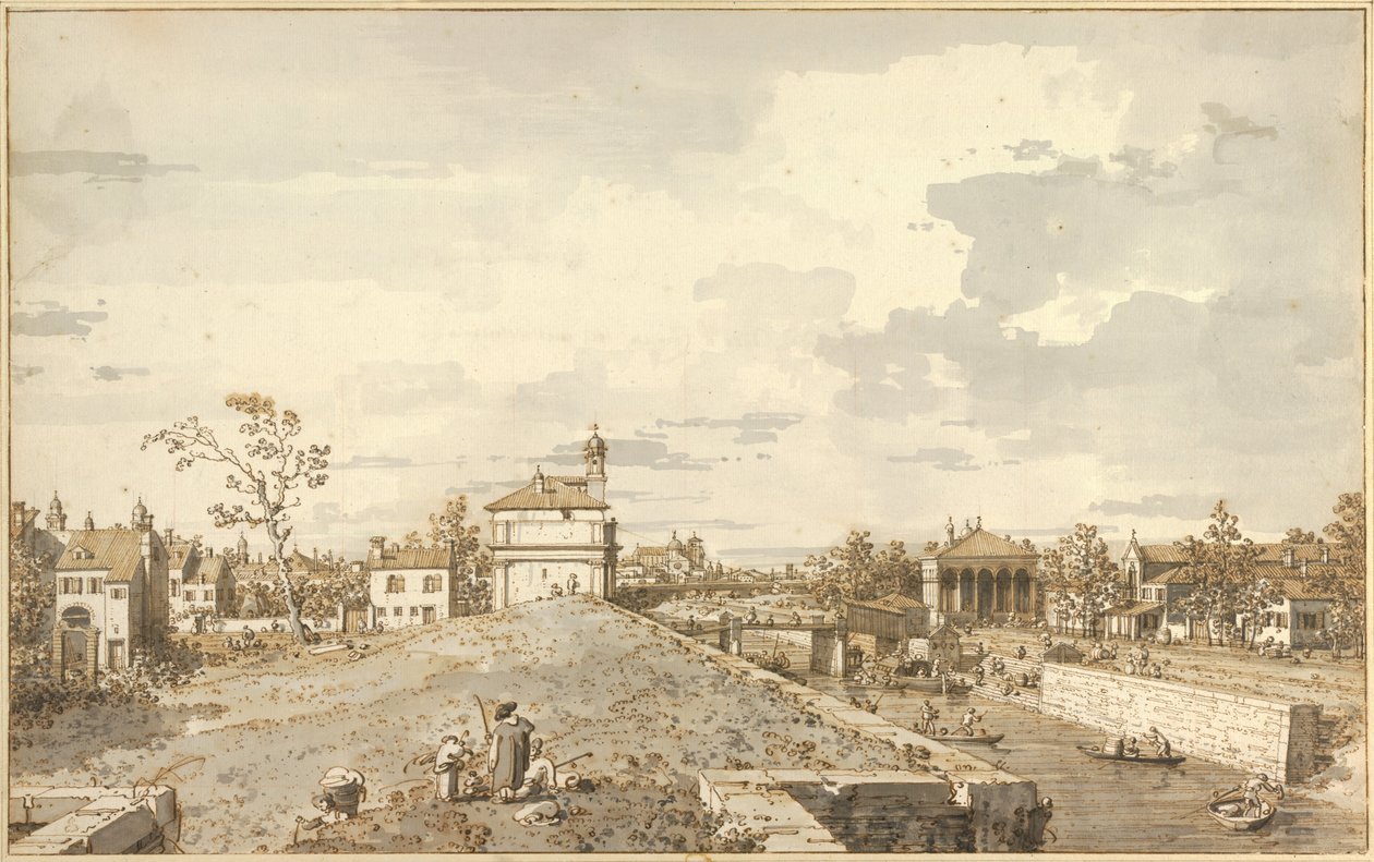 Porta Portello s kanálem Brenta v Padově od Giovanni Antonio Canal