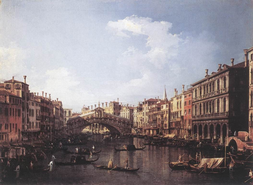 Most Rialto z jihu od Giovanni Antonio Canal