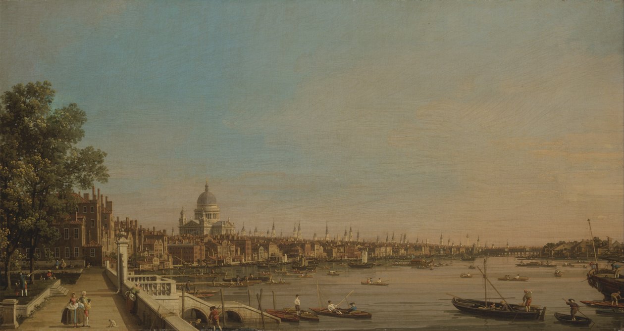 Temže z terasy Somerset House, při pohledu na St. Pauls od Giovanni Antonio Canal