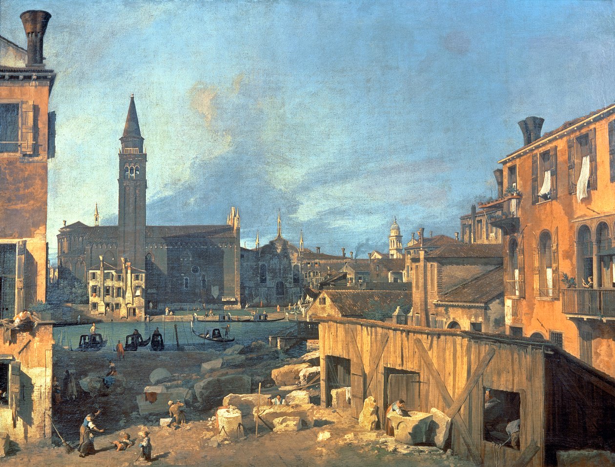 Benátky: Campo San Vidal a Santa Maria della Carita (The Stonemason