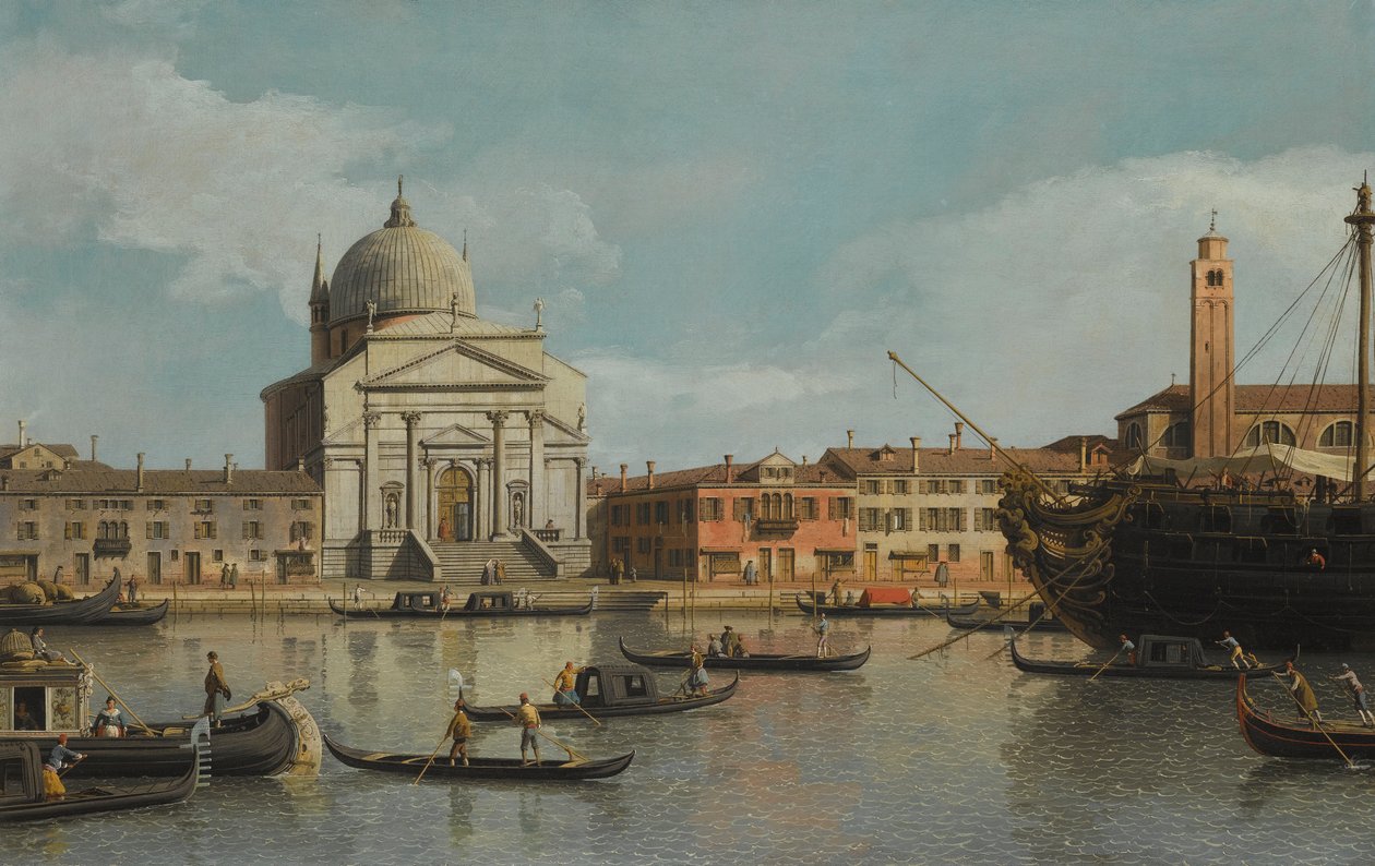Benátky, pohled na kostely Redentore a San Giacomo od Giovanni Antonio Canal