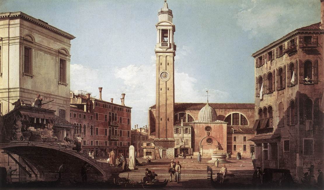 Pohled na Campo Santi Apostoli od Giovanni Antonio Canal