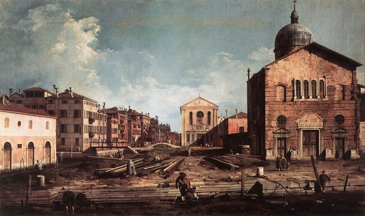 Pohled na San Giuseppe di Castello od Giovanni Antonio Canal
