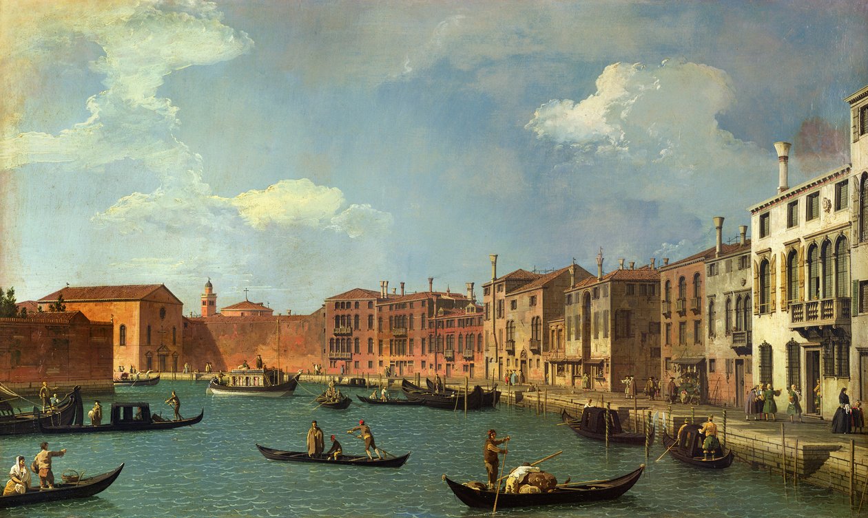 Pohled na kanál Santa Chiara, Benátky od Giovanni Antonio Canal