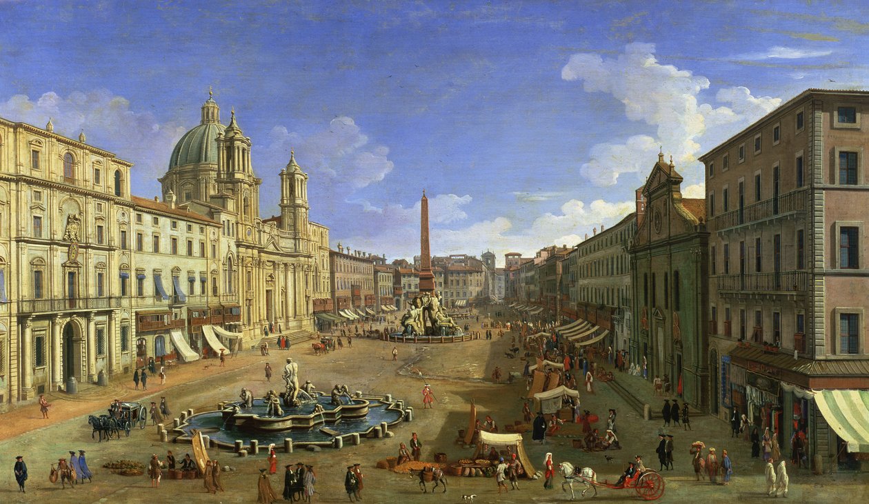 Pohled na náměstí Piazza Navona, Řím od Giovanni Antonio Canal
