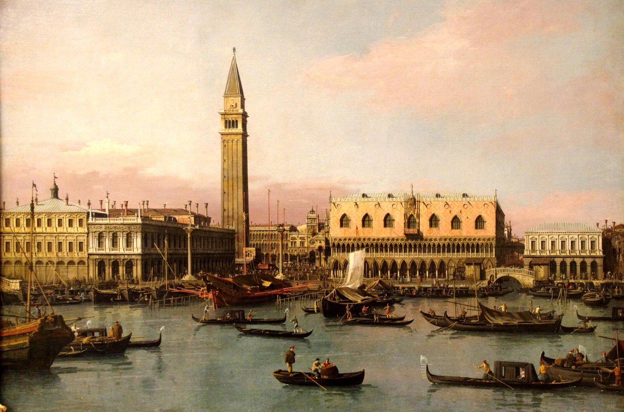 Pohled na Piazzetta a The Bassin of San Marco v Benátkách od Giovanni Antonio Canal