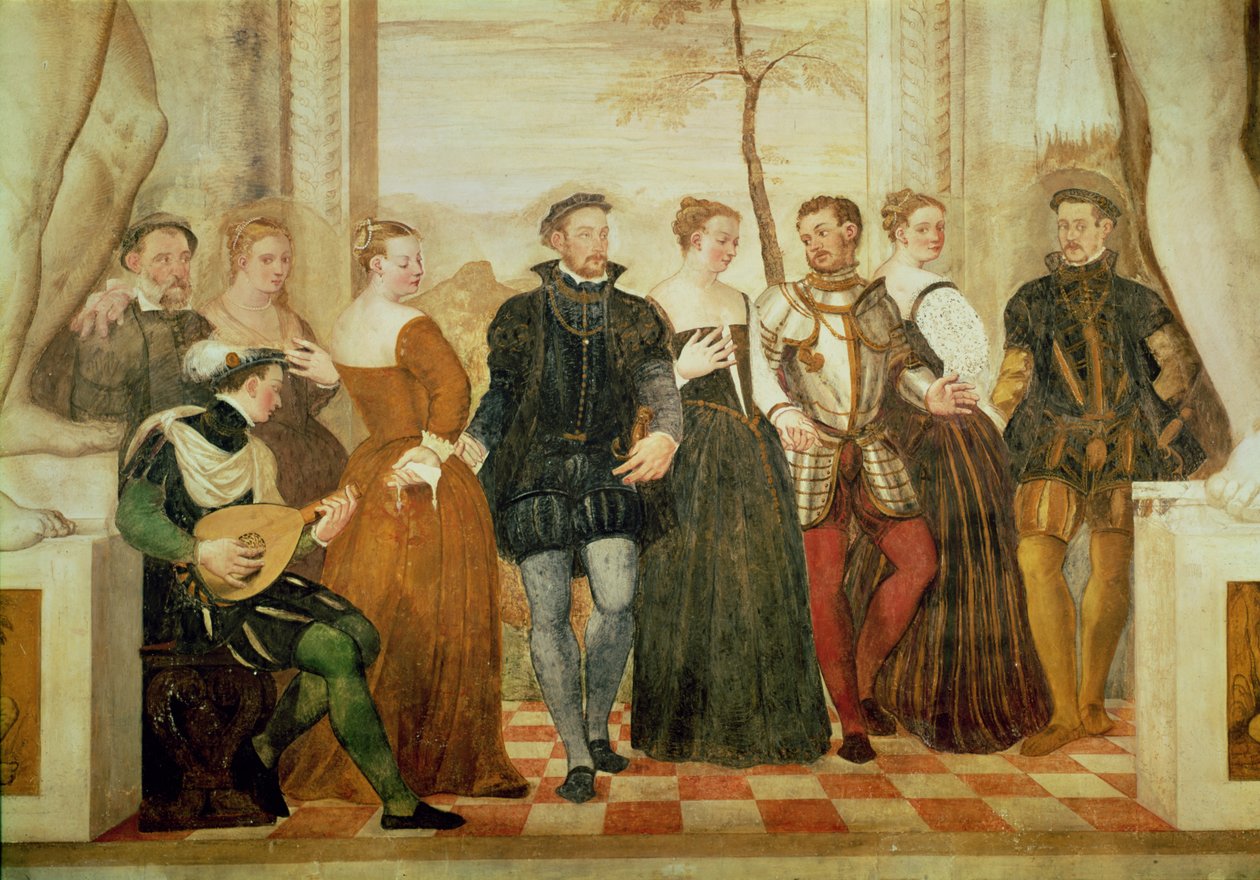 Pozvánka na tanec, 1570 od Giovanni Antonio Fasolo