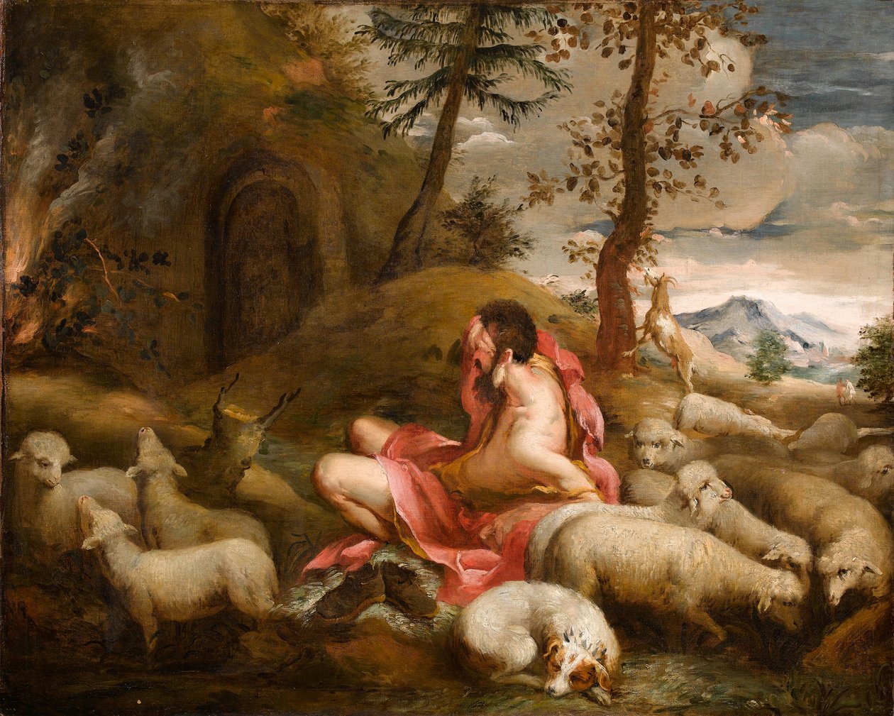 Mojžíš a hořící keř na hoře Horeb od Giovanni Antonio Guardi