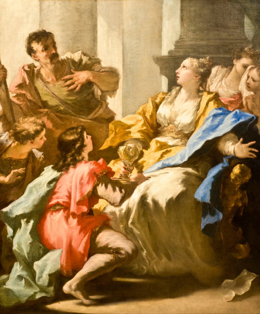 Sophonisba získává pohár jedu od Giovanni Antonio Pellegrini