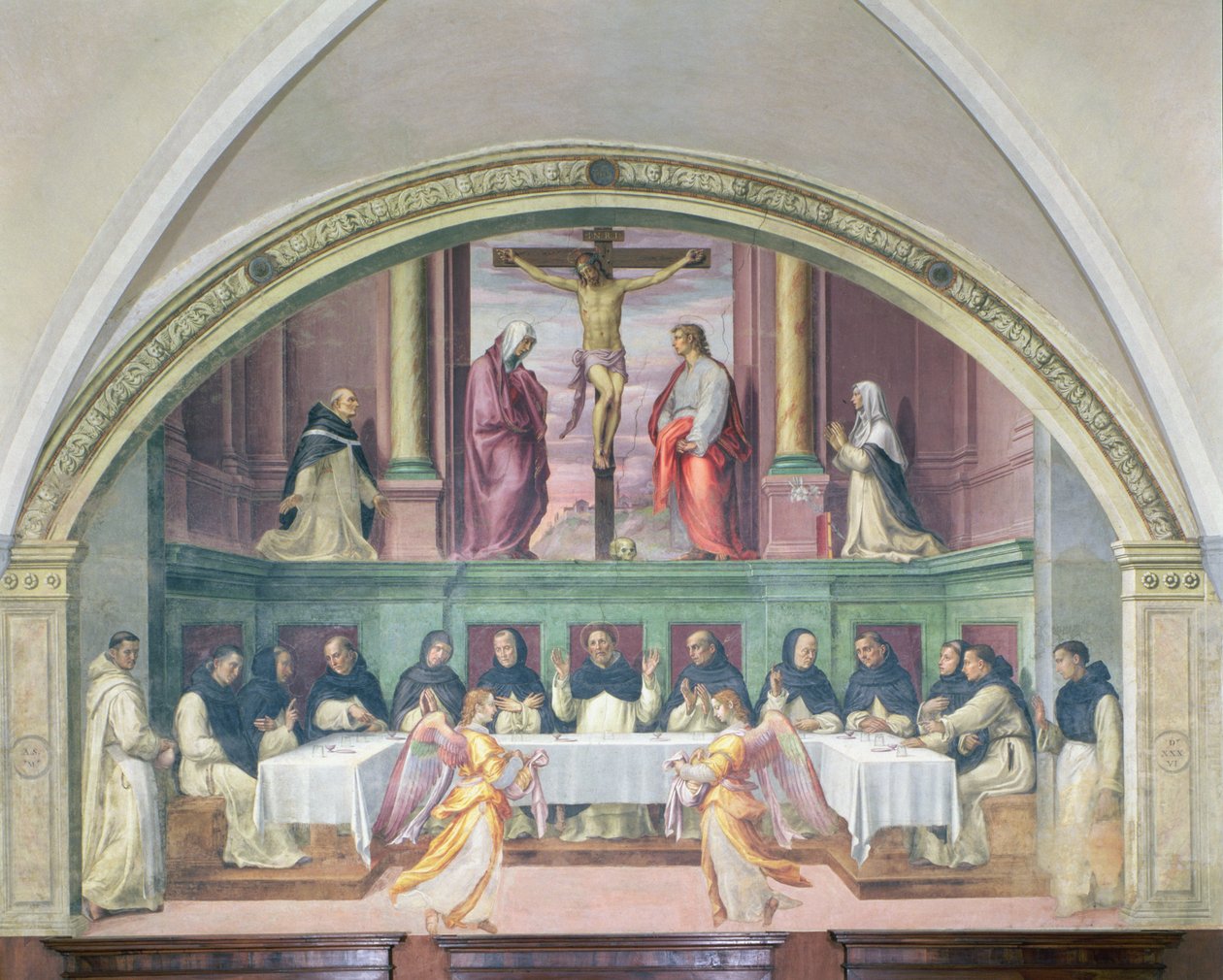 Večeře sv. Dominika, luneta od Giovanni Antonio Sogliani