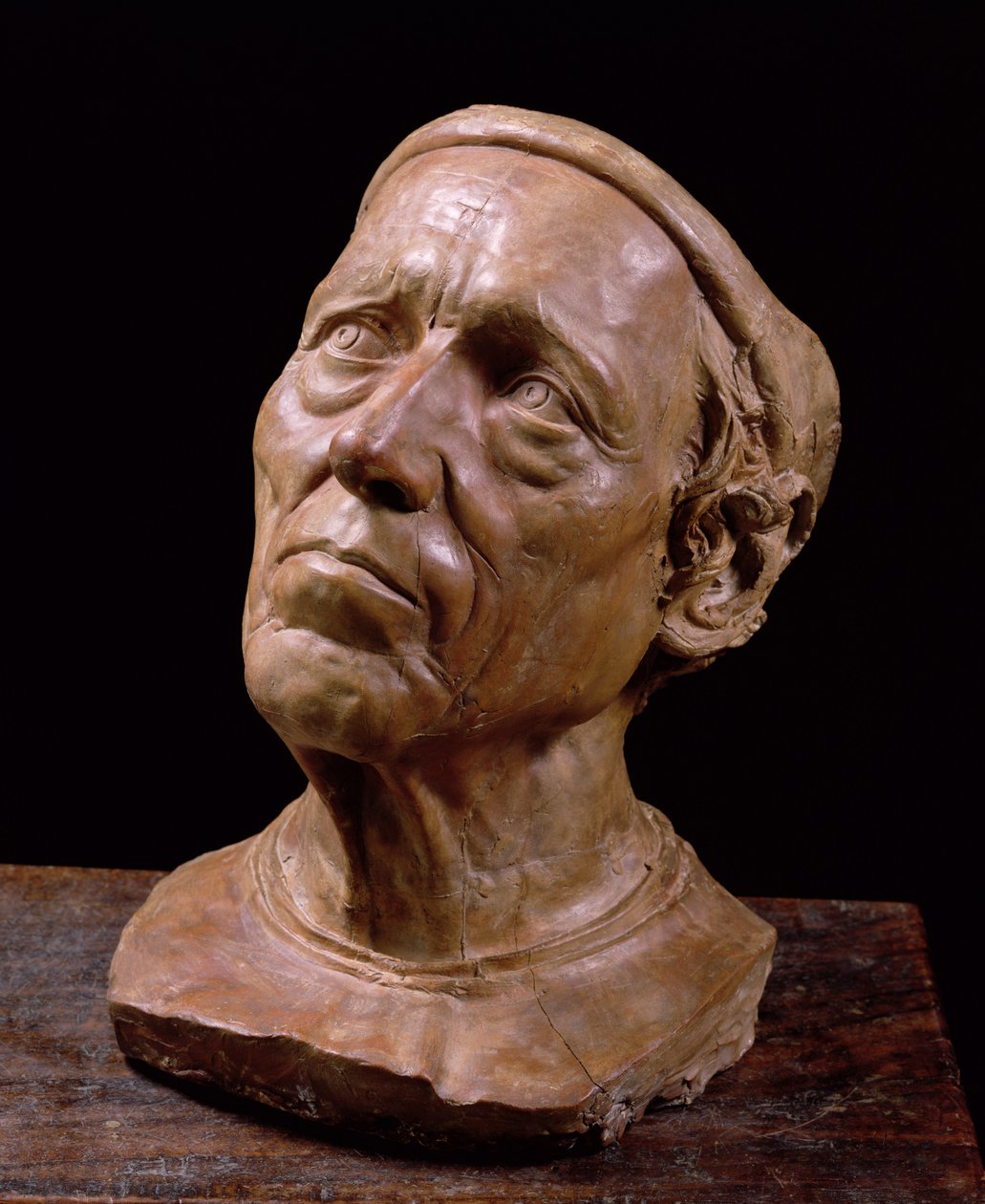 Portrétní busta Girolama Benivieniho (vosk) od Giovanni Bastianini