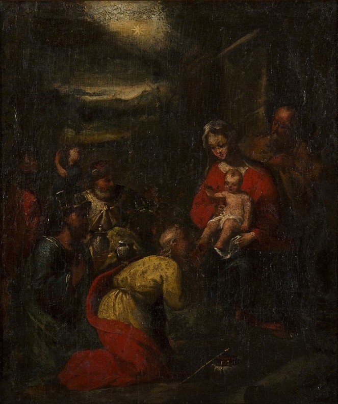 Klanění tří králů od Giovanni Battista Carlone