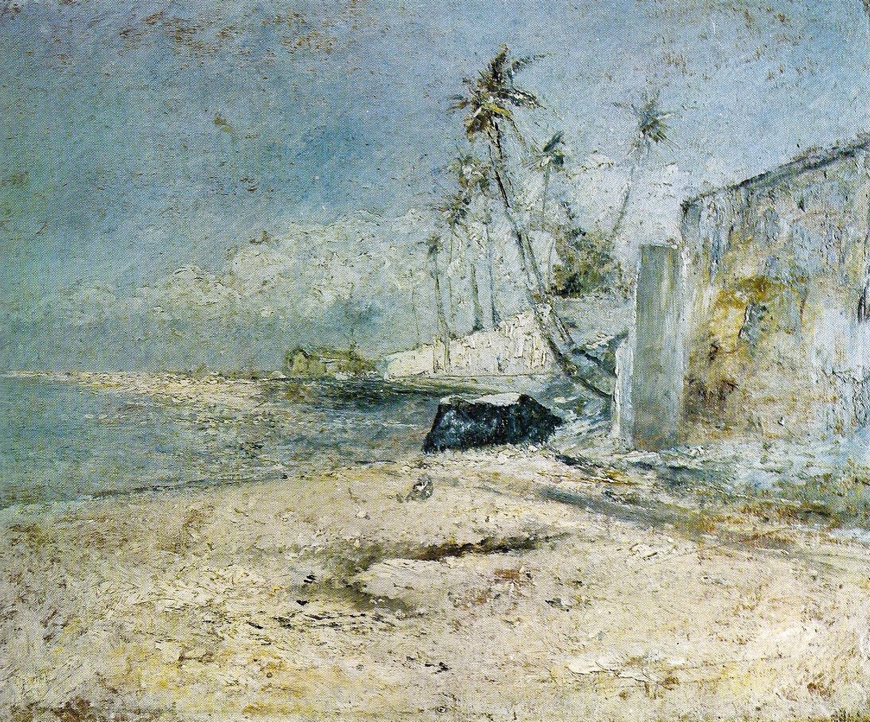 Kokosové palmy u moře Protáhněte se z pláže Sao Roque v Paquetanu od Giovanni Battista Castagneto