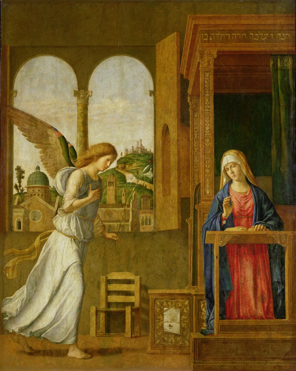 Zvěstování, 1495 od Giovanni Battista Cima da Conegliano