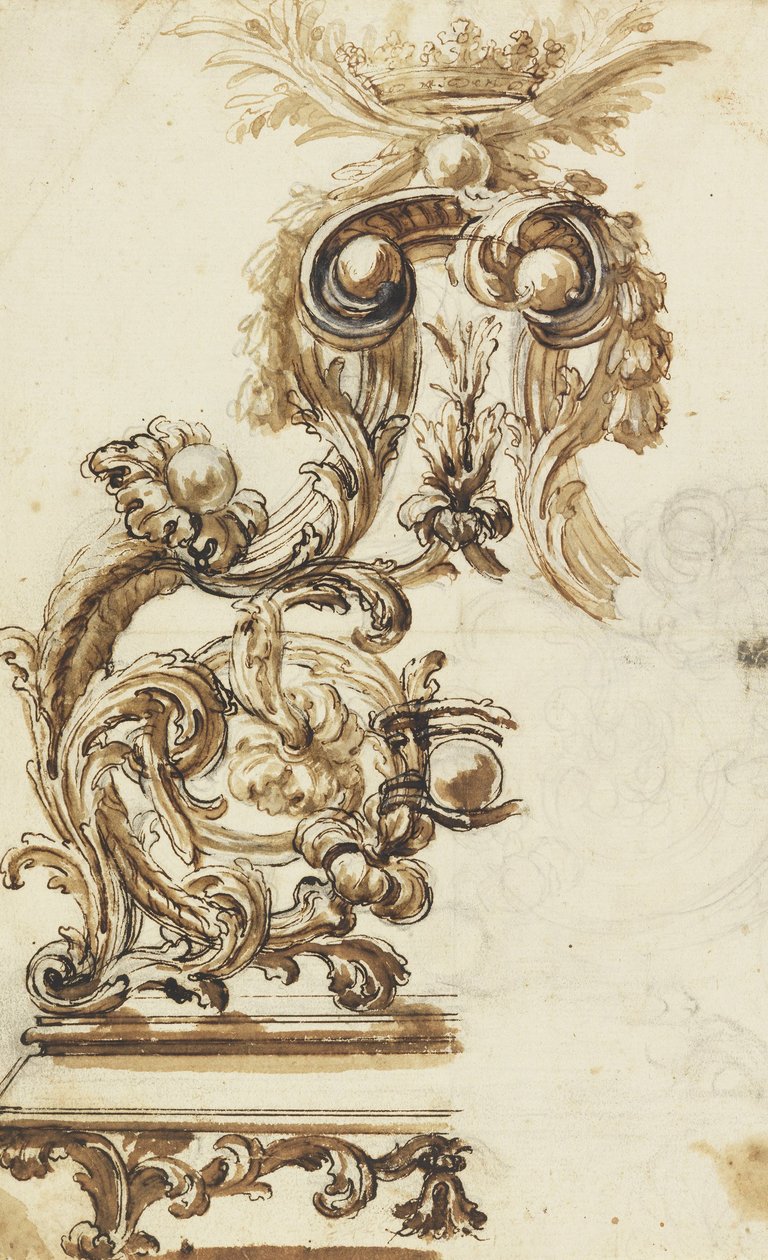 Design pro pozlacený bronzový ornament od Giovanni Battista Foggini