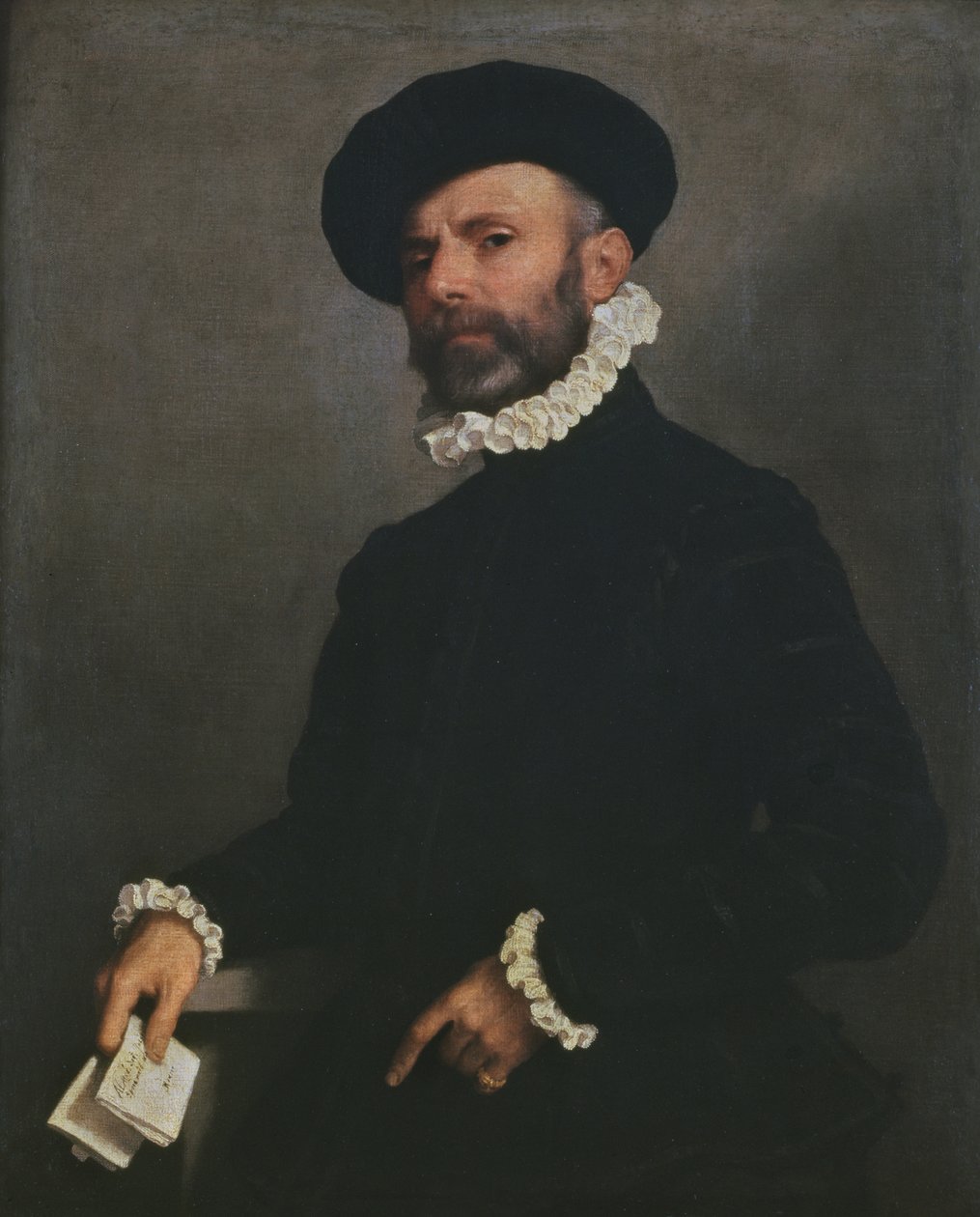 Portrét muže držícího dopis, c.1570-75 od Giovanni Battista Moroni