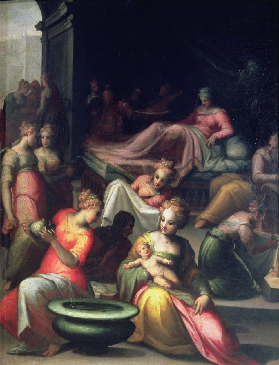 Narození Jana Křtitele od Giovanni Battista Naldini