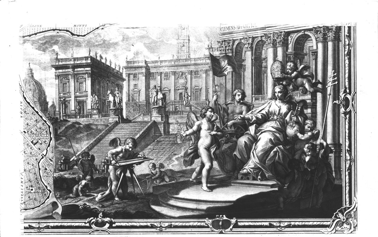 Alegorie katolické církve sídlící v Campidoglio v Římě, 1798 od Giovanni Battista Nolli