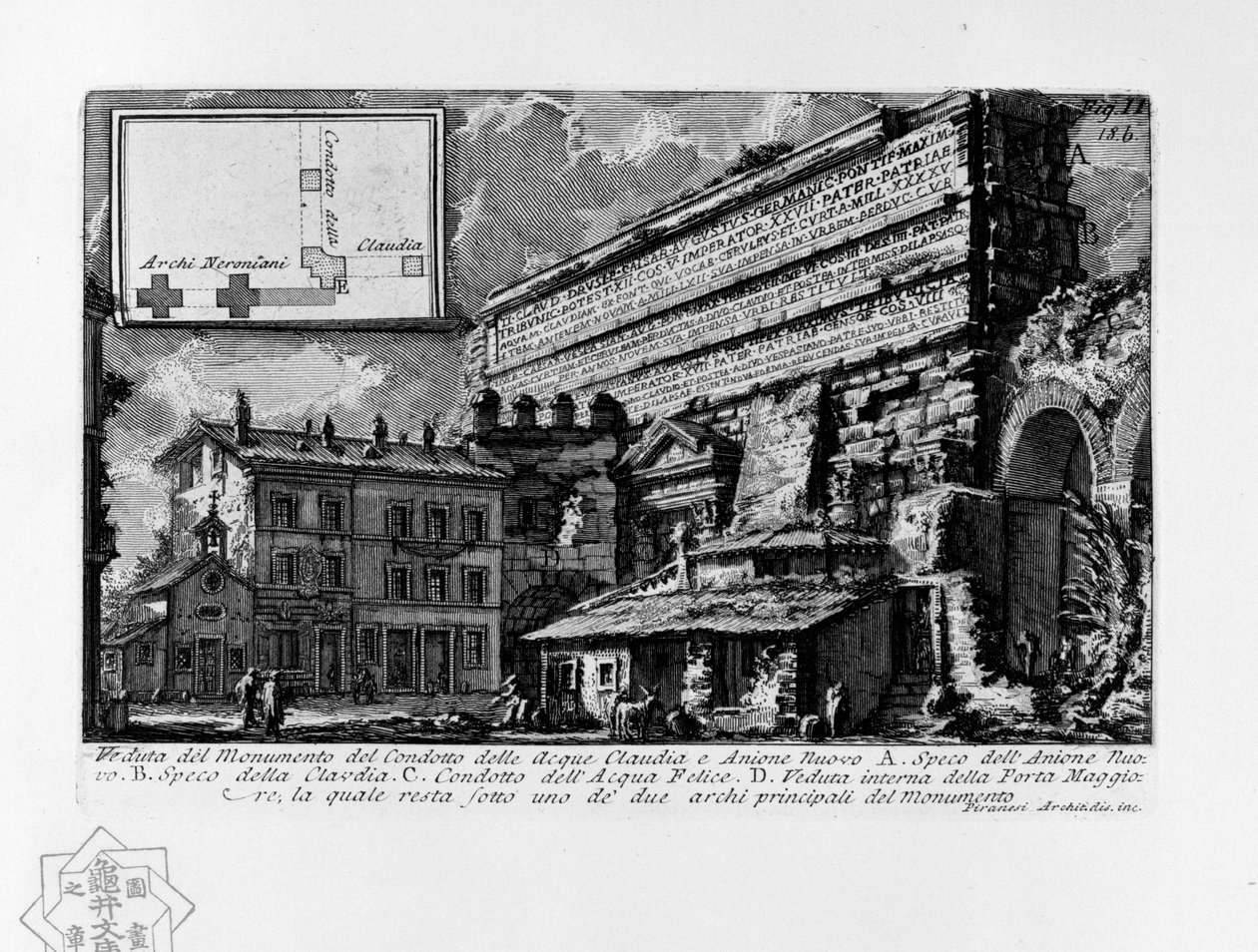Aqua Claudia od Giovanni Battista Piranesi
