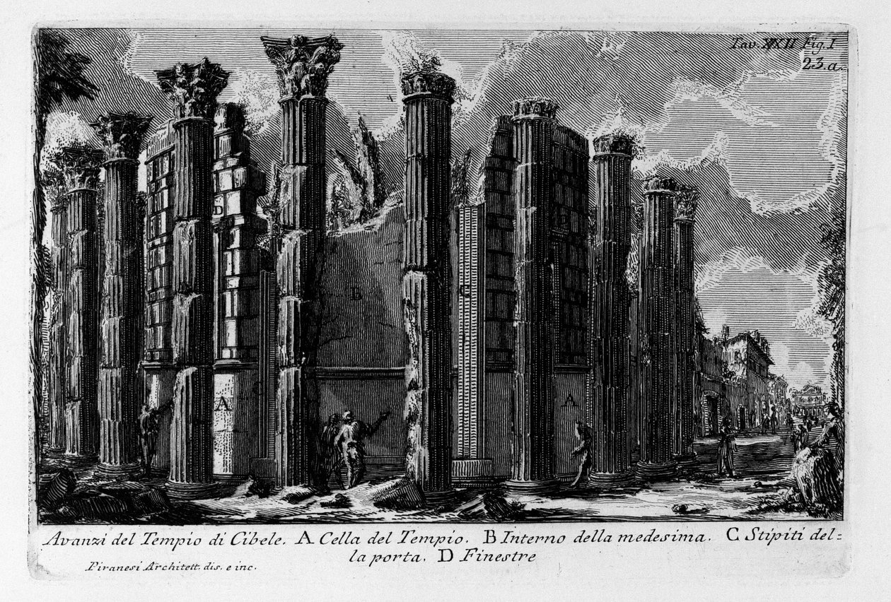 Pozůstatky chrámu Cybele od Giovanni Battista Piranesi