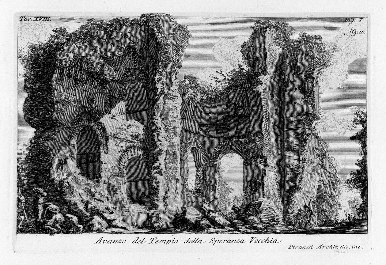 Pozůstatek chrámu staré naděje od Giovanni Battista Piranesi