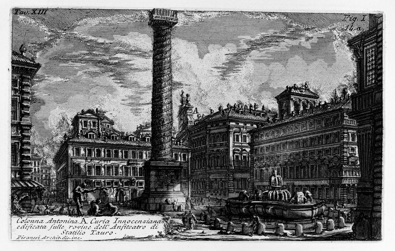 Antonínův sloup od Giovanni Battista Piranesi