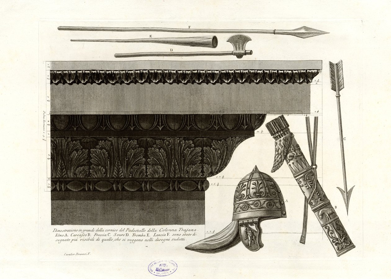 Velká ukázka rámu podstavce Trajánova sloupu od Giovanni Battista Piranesi