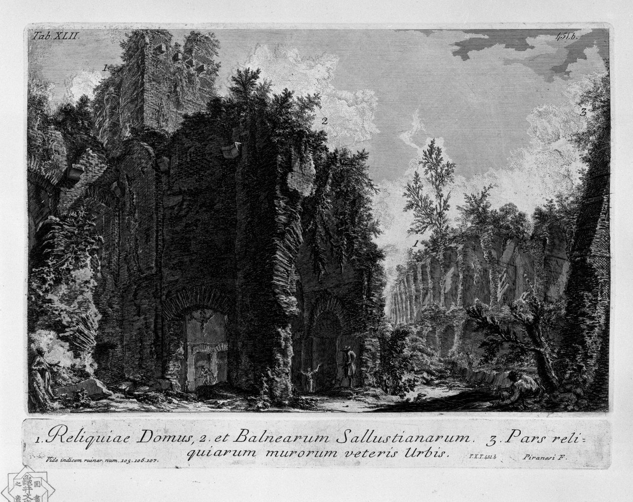 Řez Giovanni Battista Piranesi, který zobrazuje Horti Sallustiani (Zahrady Sallust) v Římě od Giovanni Battista Piranesi