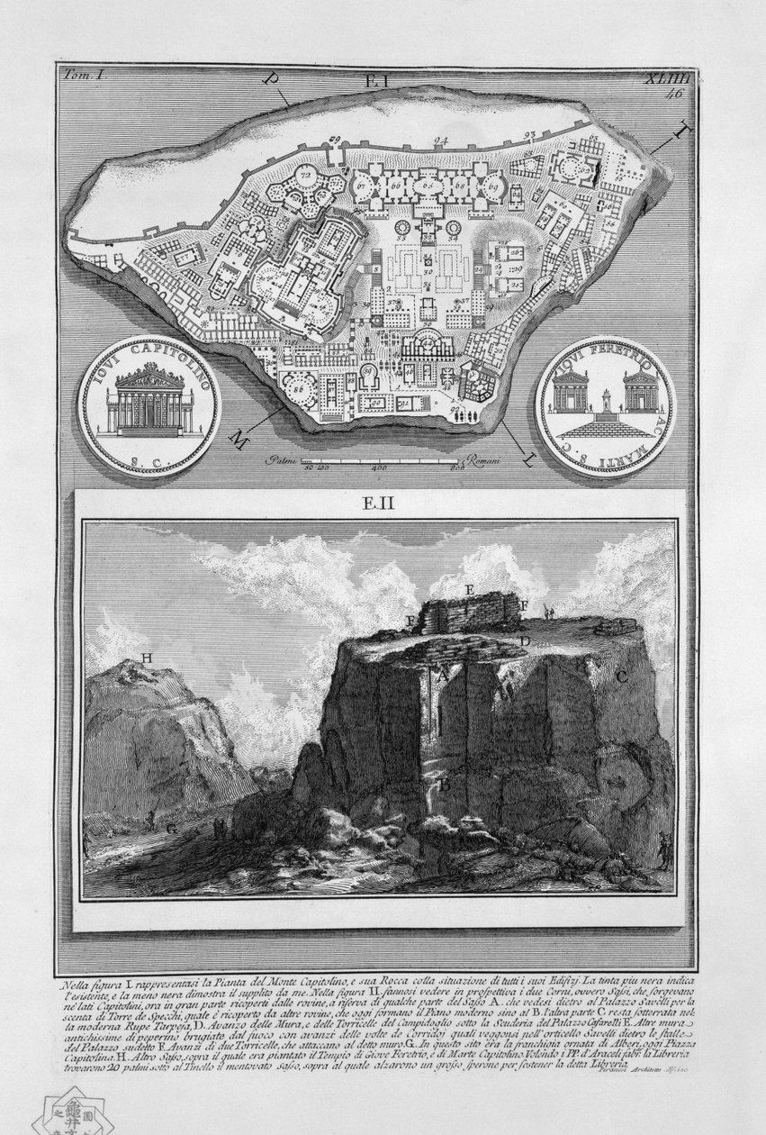 Mapa Campidoglio od Giovanni Battista Piranesi