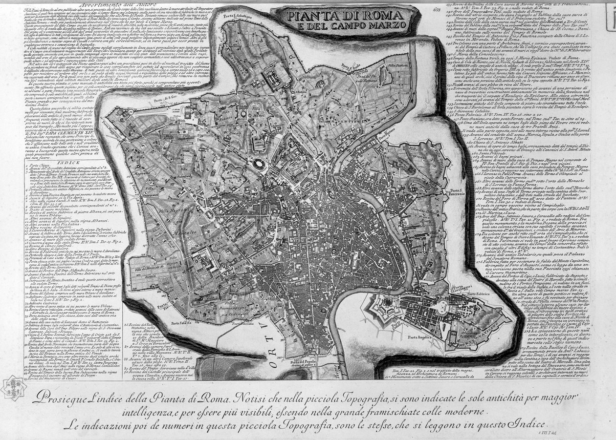 Mapa Říma, část. 1 od Giovanni Battista Piranesi