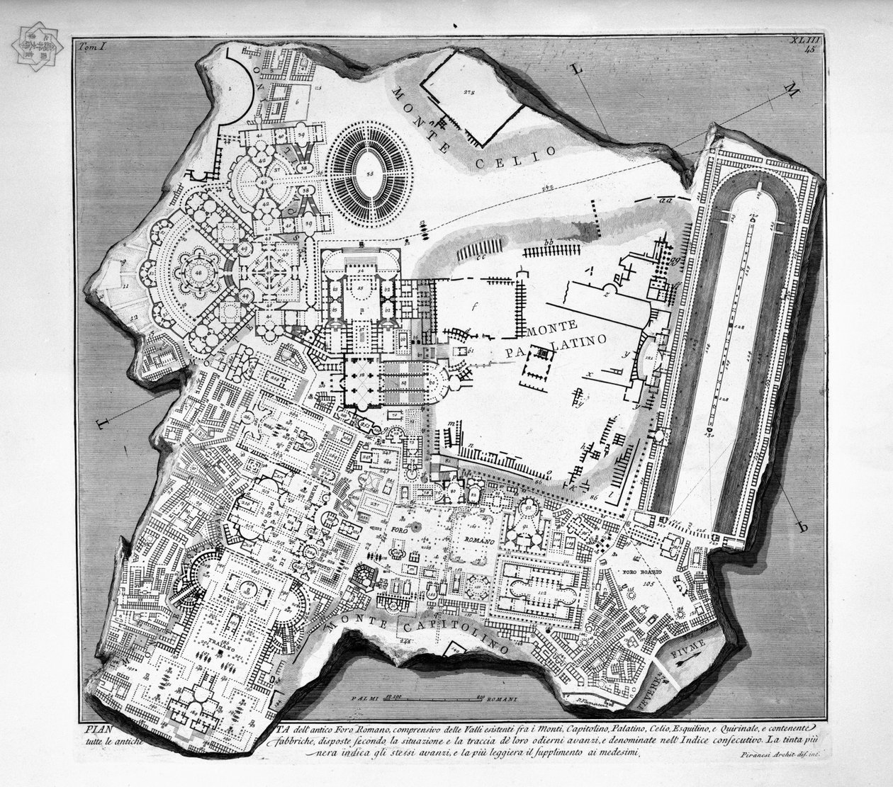 Mapa Forum Romanum od Giovanni Battista Piranesi