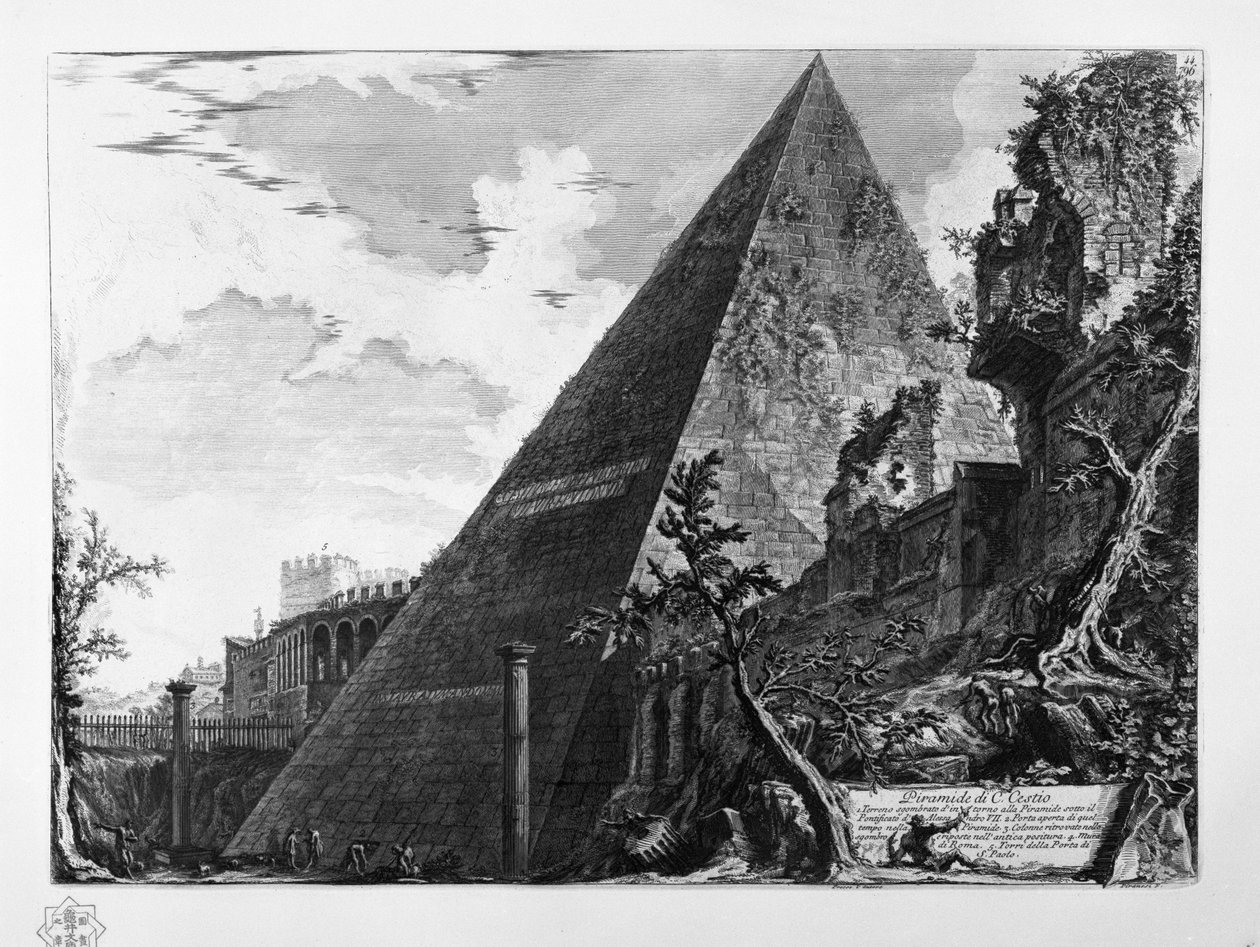 Pyramida C. Cestia od Giovanni Battista Piranesi