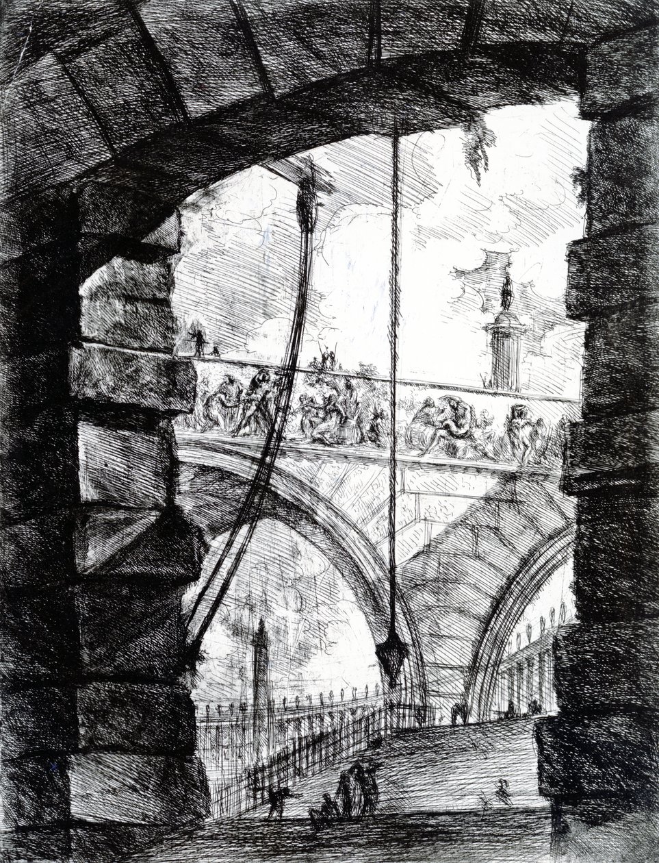 Deska 4 ze série Carceri, 1761 od Giovanni Battista Piranesi