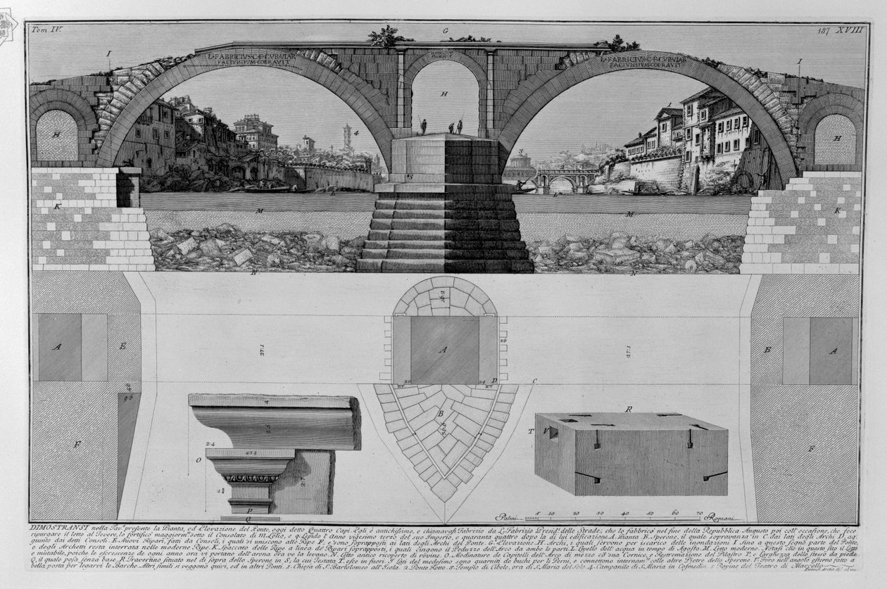 Ponte Fabricio od Giovanni-Battista Piranesi