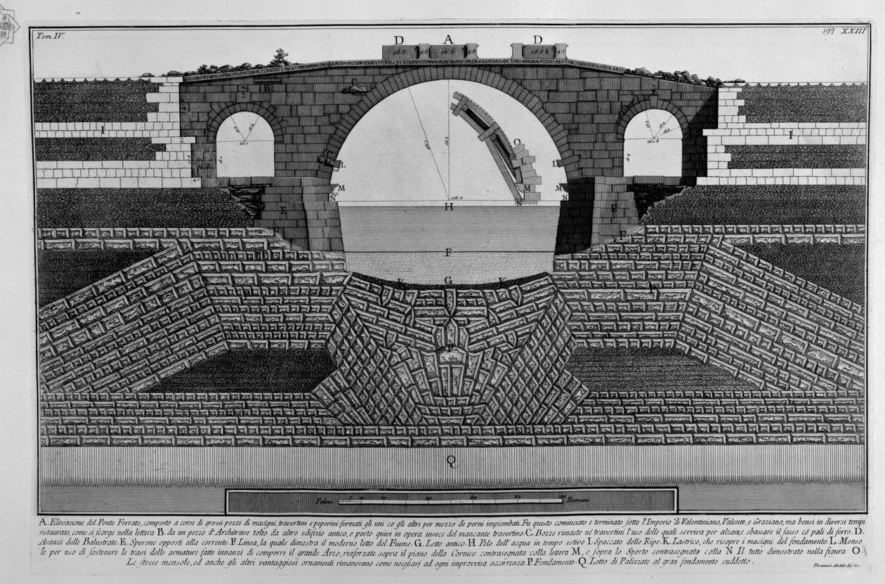 Ferrato Bridge od Giovanni Battista Piranesi
