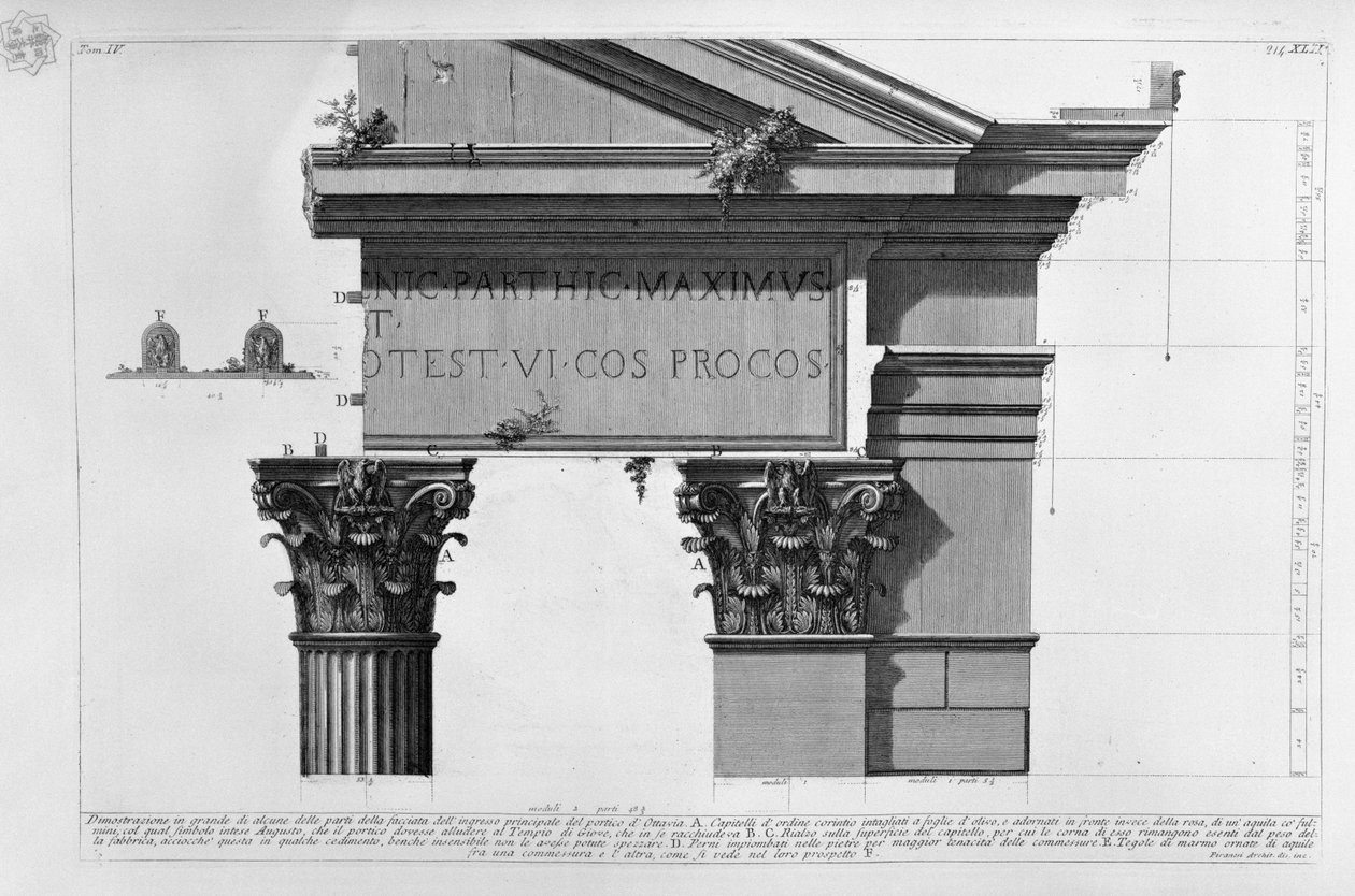 Portikus Octavie od Giovanni Battista Piranesi