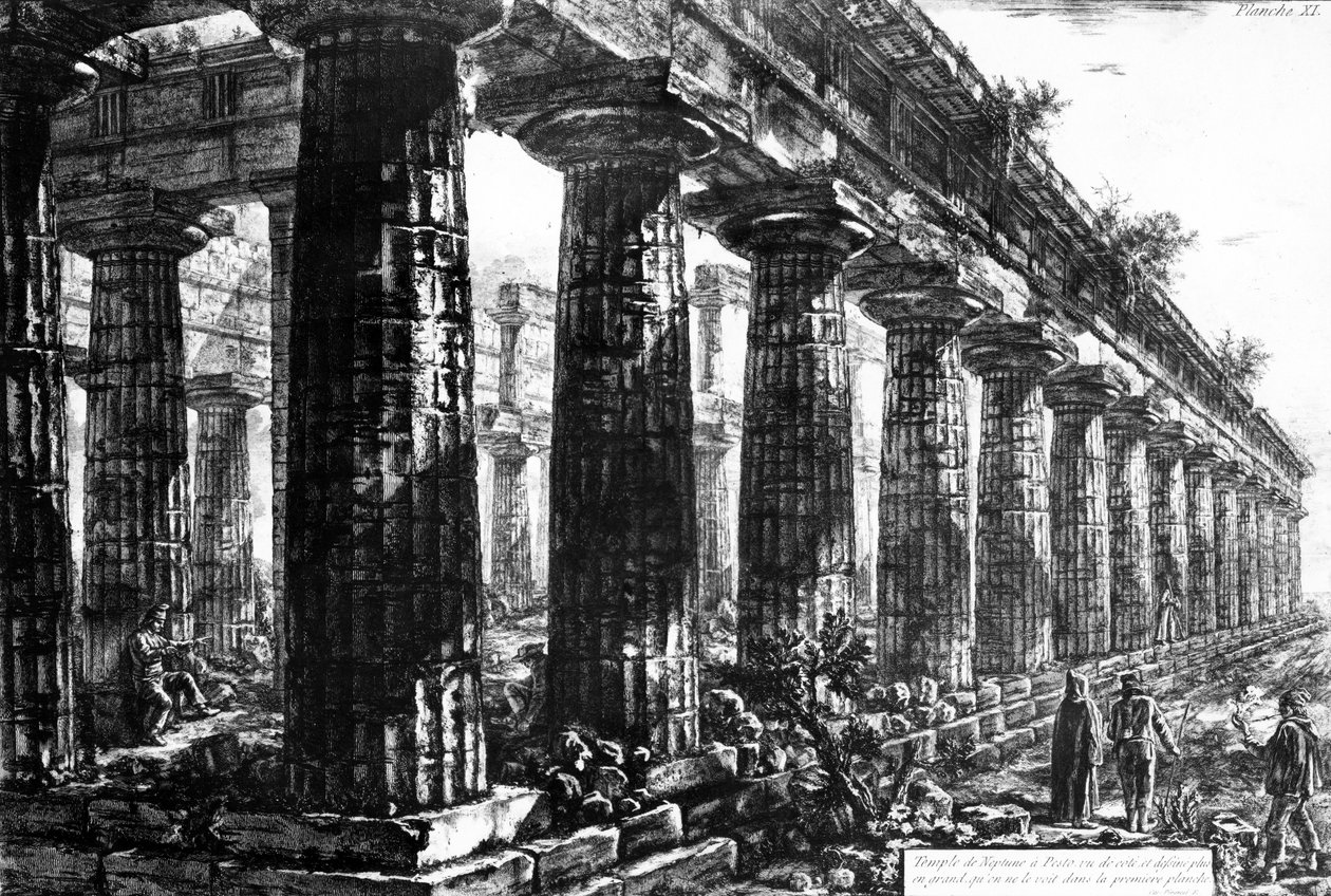 Neptunův chrám v Paestum, vyrytý Francescem Piranesi, 1778 od Giovanni Battista Piranesi