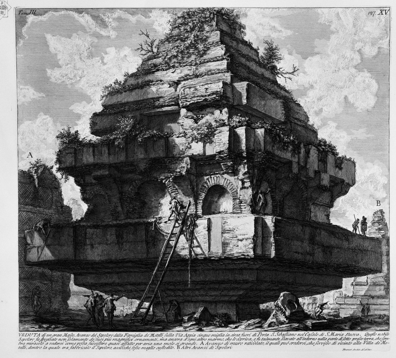 Hrobka na Via Appia od Giovanni Battista Piranesi