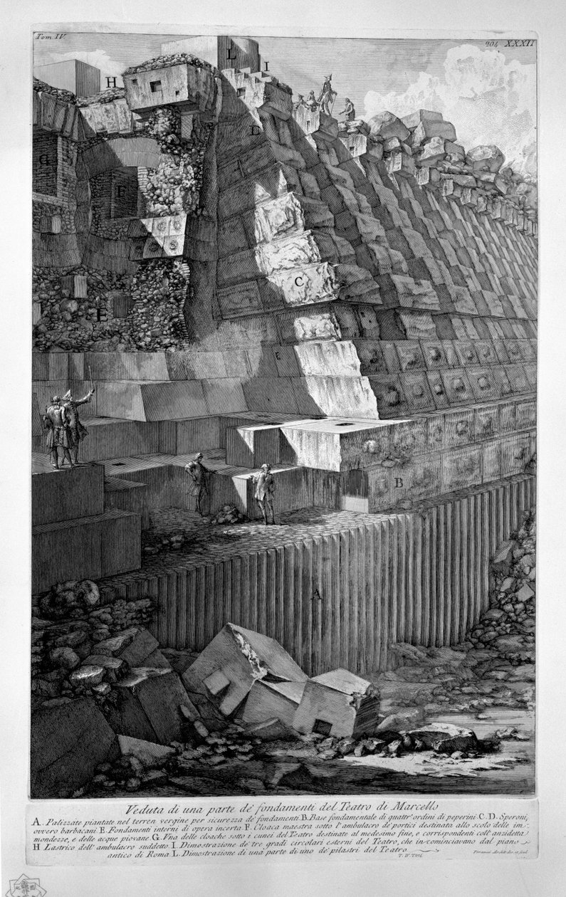 Divadlo Marcellus od Giovanni Battista Piranesi