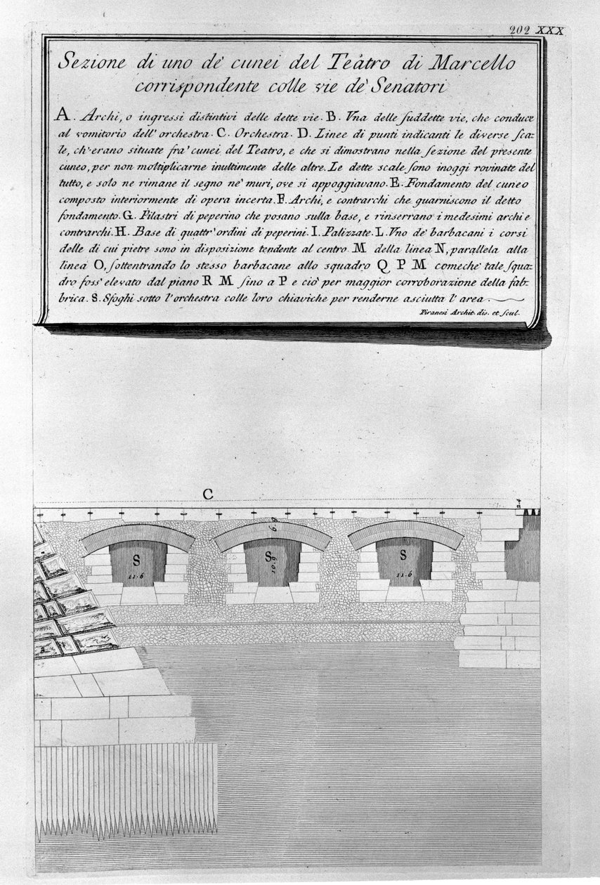 Divadlo Marcellus od Giovanni Battista Piranesi
