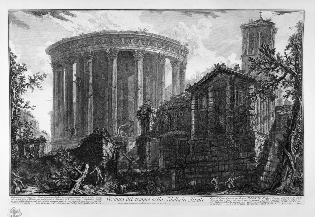 Pohled na Sibylin chrám v Tivoli od Giovanni Battista Piranesi