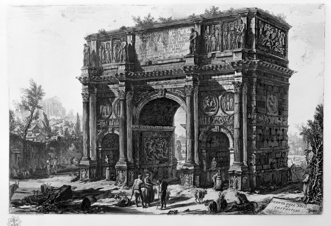 Pohled na Konstantinův oblouk od Giovanni Battista Piranesi