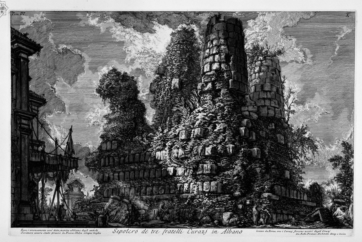 Via Appia, hrob v Albano Laziale od Giovanni Battista Piranesi