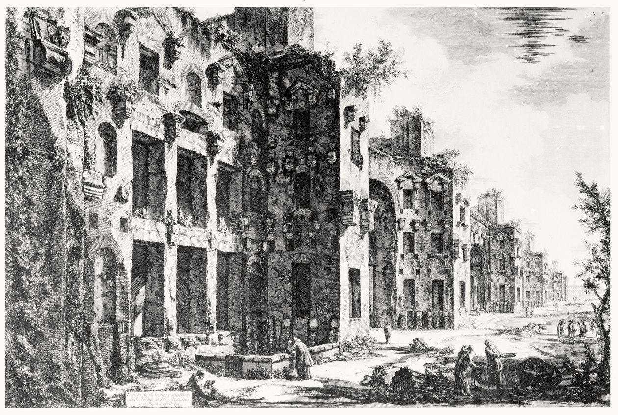 Pohled na Frigidárium v Diokleciánových lázních, ze série Pohledy na Řím, kolem roku 1760 od Giovanni Battista Piranesi