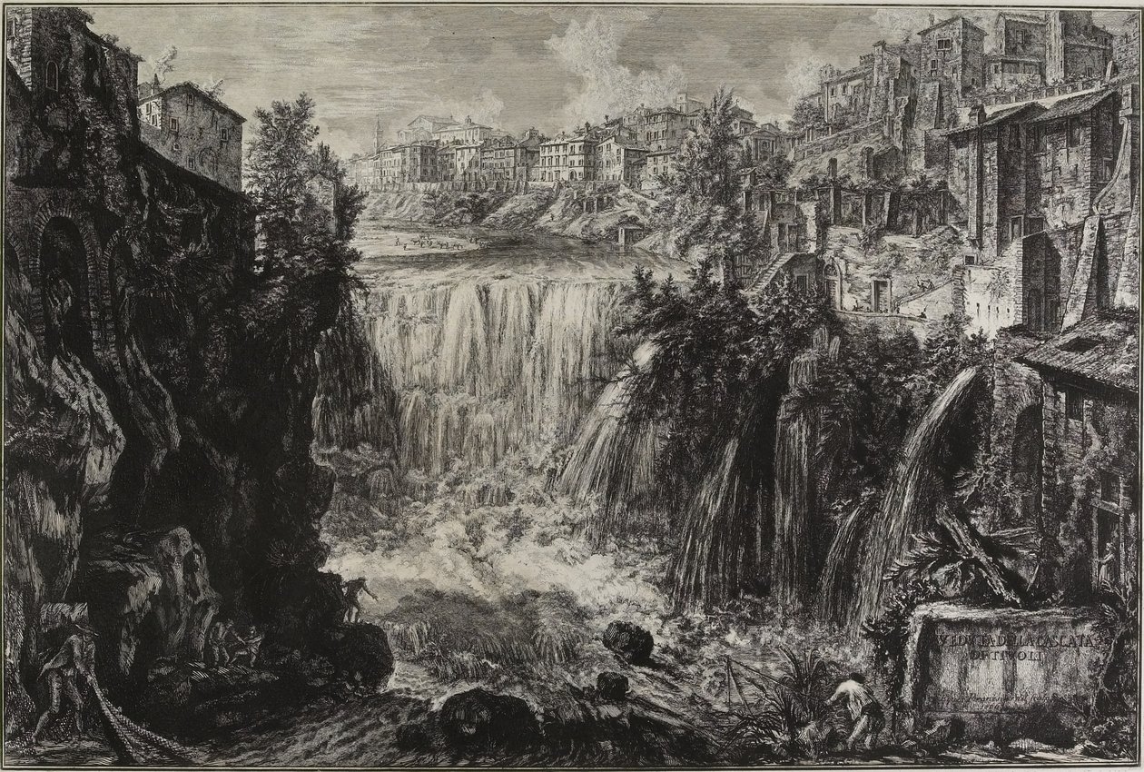 Pohled na Grand Cascade v Tivoli, 1766 od Giovanni Battista Piranesi
